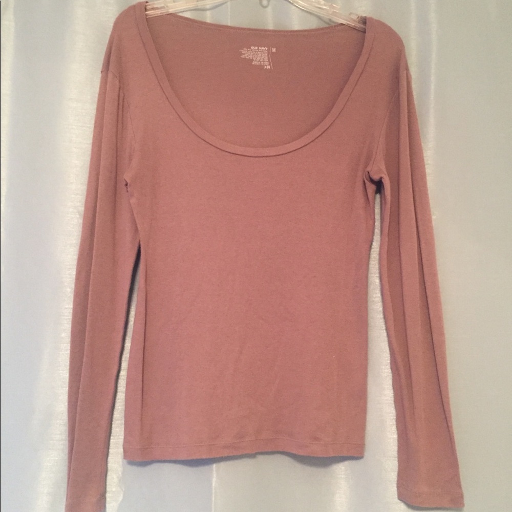 Old Navy Brown scoop-neck long sleeve T-shirt